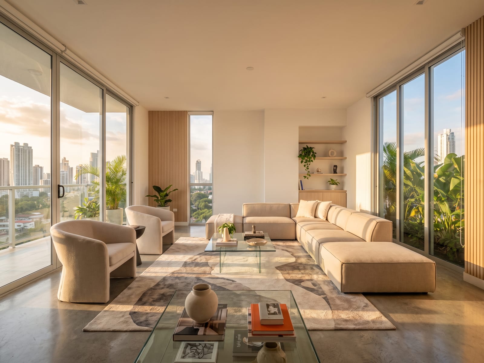 Sala y comedor remodelados en un apartamento de Panamá